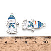 Christmas Rack Plating Alloy Enamel Snowman Pendants ENAM-T024-75A-P-3