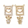 Brass Micro Pave Clear Cubic Zirconia Pendants ZIRC-L076-032G-2