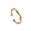 Ion Plating(IP) 304 Stainless Steel Bamboo Joint Open Cuff Rings for Women RJEW-G285-09G-1