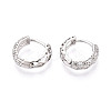 Brass Micro Pave Clear Cubic Zirconia Hoop Earrings EJEW-T048-45P-2