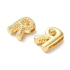 Rack Plating Brass Micro Pave Cubic Zirconia Slide Charms LS-KK-C084-34G-R-2