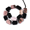 Natural Obsidian & Rhodonite Beads Strands G-N358-02A-04-3