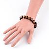 Natural Tiger Eye Round Beaded Stretch Bracelets BJEW-JB02271-03-3