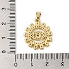 Rack Plating Brass Micro Pave Cubic Zirconia Pendants KK-P241-33G-3
