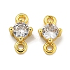 Rack Plating Brass Pave Clear Cubic Zirconia Links KKB-L215-047B-G-1