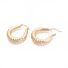 U-Shaped Brass Hoop Earrings EJEW-T047-105G-4