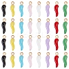 32Pcs 8 Colors Alloy Enamel Pendants ENAM-SC0004-87-1