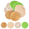 8Pcs 4 Styles Rattan & Cotton Mat AJEW-MB0001-02-2