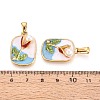 304 Stainless Steel Rhinestone & Enamel & ABS Imitation Pearl Pendants STAS-T072-85A-G-3