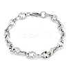 304 Stainless Steel Oval Link Chain Bracelets for Women Men BJEW-F488-48A-P-4