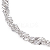 2Pcs 2 Colors 304 Stainless Steel Singapore Chain Bracelet Makings AJEW-JB01322-4