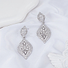 1 Pair Rhinestone Horse Eye Dangle Stud Earrings EJEW-LP0002-92A-3