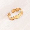 304 Stainless Steel Open Cuff Rings for Women RJEW-K309-16G-1