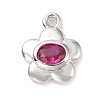 Eco-friendly Brass Micro Pave Medium Violet Red Cubic Zirconia Pendants KK-D079-04P-1
