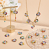 26Pcs 26 Styles Acrylic & Glass Seed Beaded Pendants PALLOY-GO00034-4