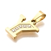 Ion Plating(IP) 304 Stainless Steel Rhinestone Pendants STAS-U035-01G-Y-2