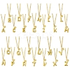 304 Stainless Steel Clear Cubic Zirconia Heart & Letter Pendant Curb Chain Necklaces for Women NJEW-FS00012-27C-4