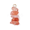 10Pcs 5 Colors 12 Constellation Natural Citrine & Golden Sheen Obsidian & Rose Quartz & South Red Agate & White Moonstone Pendants PALLOY-JF02839-10-3