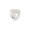 925 Sterling Silver Cubic Zirconia Heart Beads STER-F060-03S-01-1