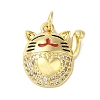 Rack Plating Brass Micro Pave Cubic Zirconia Pendants KK-P272-13G-1