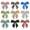 9Pcs 9 Colors Bowknot Hotfix Rhinestone (Hot Melt Adhesive On The Back) DIY-FG0006-12-1
