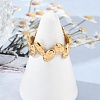 304 Stainless Steel Open Cuff Rings for Women RJEW-A056-02G-5
