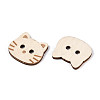 Cat Shape Wood Buttons BUTT-T013-11B-2