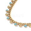 Golden Tone 304 Stainless Steel Enamel Twisted Chain Bracelets LS-BJEW-P321-02G-3