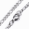 Non-Tarnish 304 Stainless Steel Figaro Chain Necklaces LS-NJEW-H445-01P-2