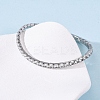 304 Stainless Steel with Clear Cubic Zirconia Link Chain Bracelets for Women BJEW-G754-02P-3