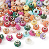 100Pcs 10 Colors AB Color Resin Rose Flower European Beads RESI-TA0003-89-2