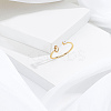 1Pc Letter Brass Rhinestone Open Cuff Rings for Women AJEW-LP0004-47E-G-3