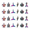 12Pcs 6 Style Ocean Themed Alloy Pendants FIND-LS0001-01-2
