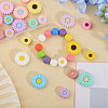 CHGCRAFT 24Pcs 24 Styles Food Grade Eco-Friendly Silicone Beads SIL-CA0003-12-5