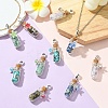 10Pcs 5 Color Alloy & Glass Bottle Pendants PALLOY-YW00057-4