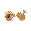 Natural Picasso Jasper Sun Stud Earrings EJEW-D075-01B-G-2