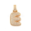 Brass Micro Pave Clear Cubic Zirconia Pendants KK-B099-01G-E-1
