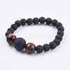 Natural Tiger Eye Stretch Bracelets BJEW-JB03159-03-1