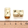 Textured Rack Plating Alloy Large Hole Beads PALLOY-T091-44G-3