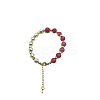 Dyed Natural White Chalcedony Round Beaded Bracelet NC1314-07-1