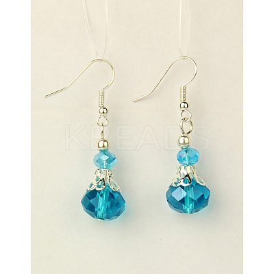 Dangle Glass Earrings EJEW-JE00779-03-1