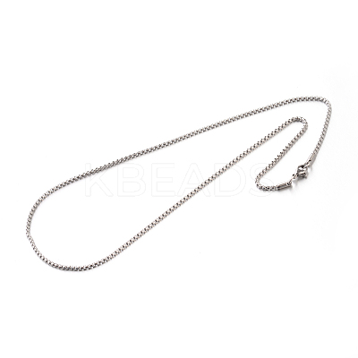 Non-Tarnish 304 Stainless Steel Box Chain Necklaces X-STAS-M174-002-1