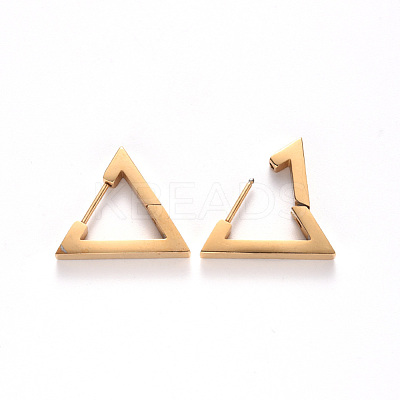 PVD Vacuum Plating 304 Stainless Steel Huggie Hoop Earrings STAS-S103-27G-1