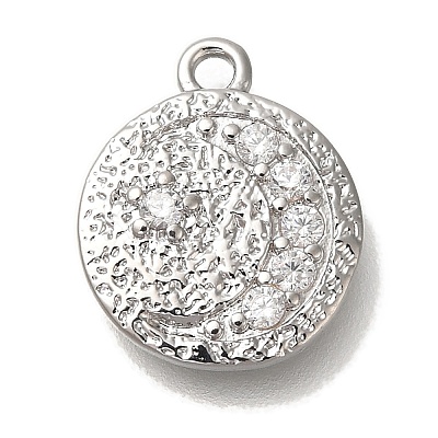 Brass Micro Pave Cubic Zirconia Pendants KK-U038-08P-1