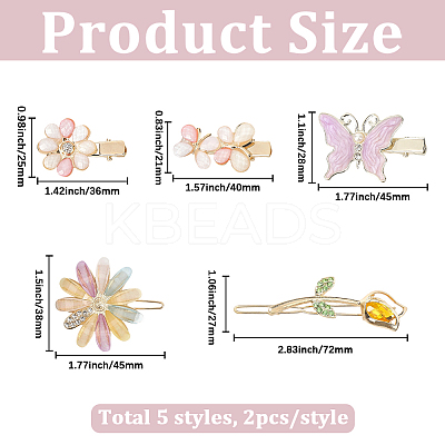 2 Bags Alloy & Resin Hair Clips Kits PHAR-SC0001-004-1