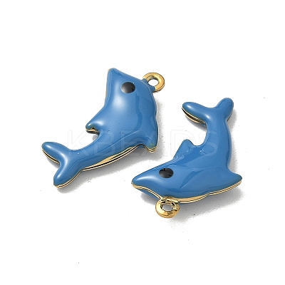 304 Stainless Steel Enamel Pendants STAS-V015-03G-1
