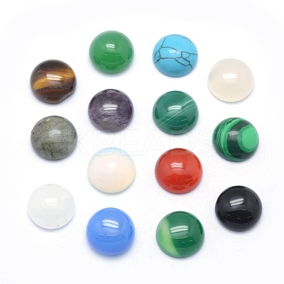 Natural & Synthetic Mixed Gemstone Cabochons G-P393-R-10mm-1