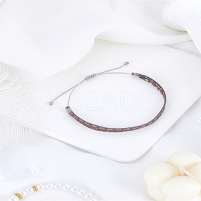 1Pc Bohemia Polyester Braided Flat Cord Bracelet BJEW-LP0004-23-1