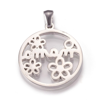 Non-Tarnish 304 Stainless Steel Pendants STAS-N096-02P-1