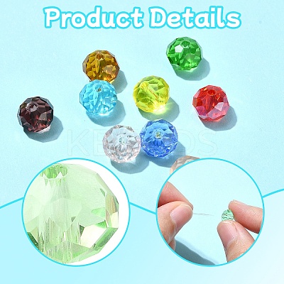 300Pcs 10 Colors Glass Beads Strands EGLA-YW0003-84-1
